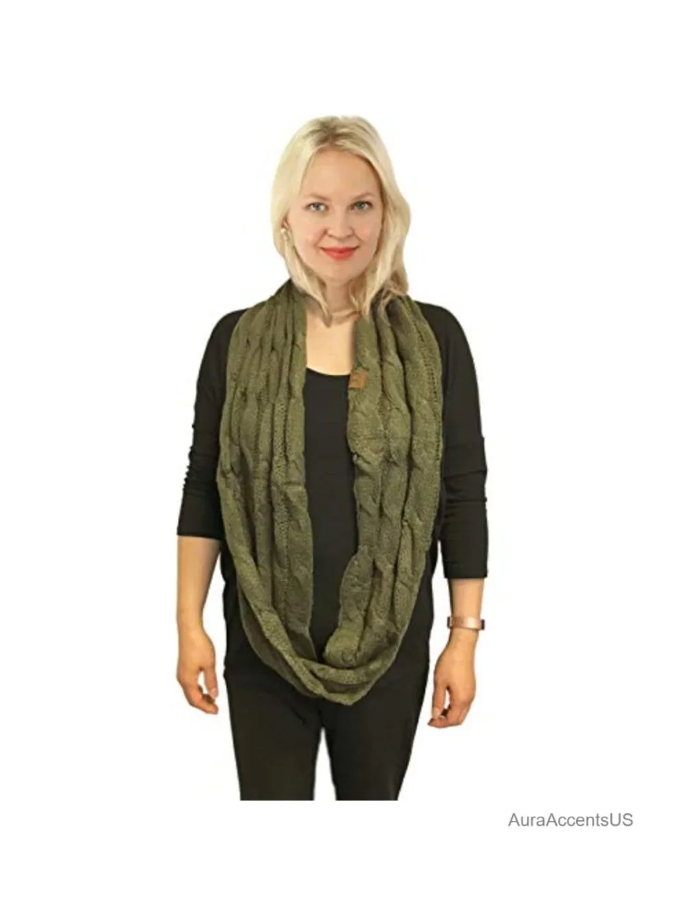 Chunky Knit Cowl Infinity Scarf Winter Soft Unisex Heavyweight